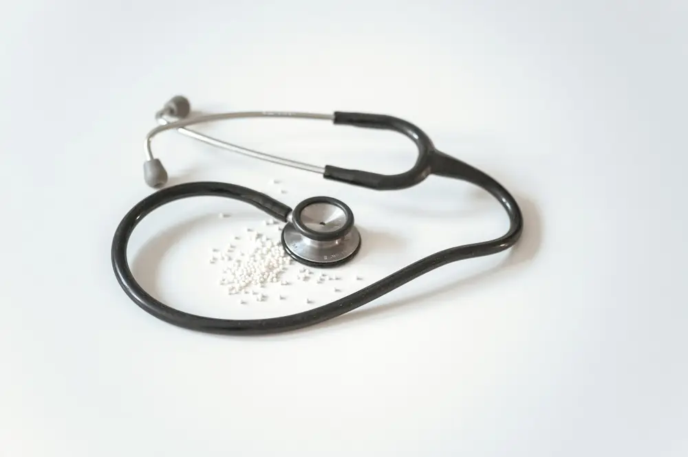 Stethoscope on a white surface