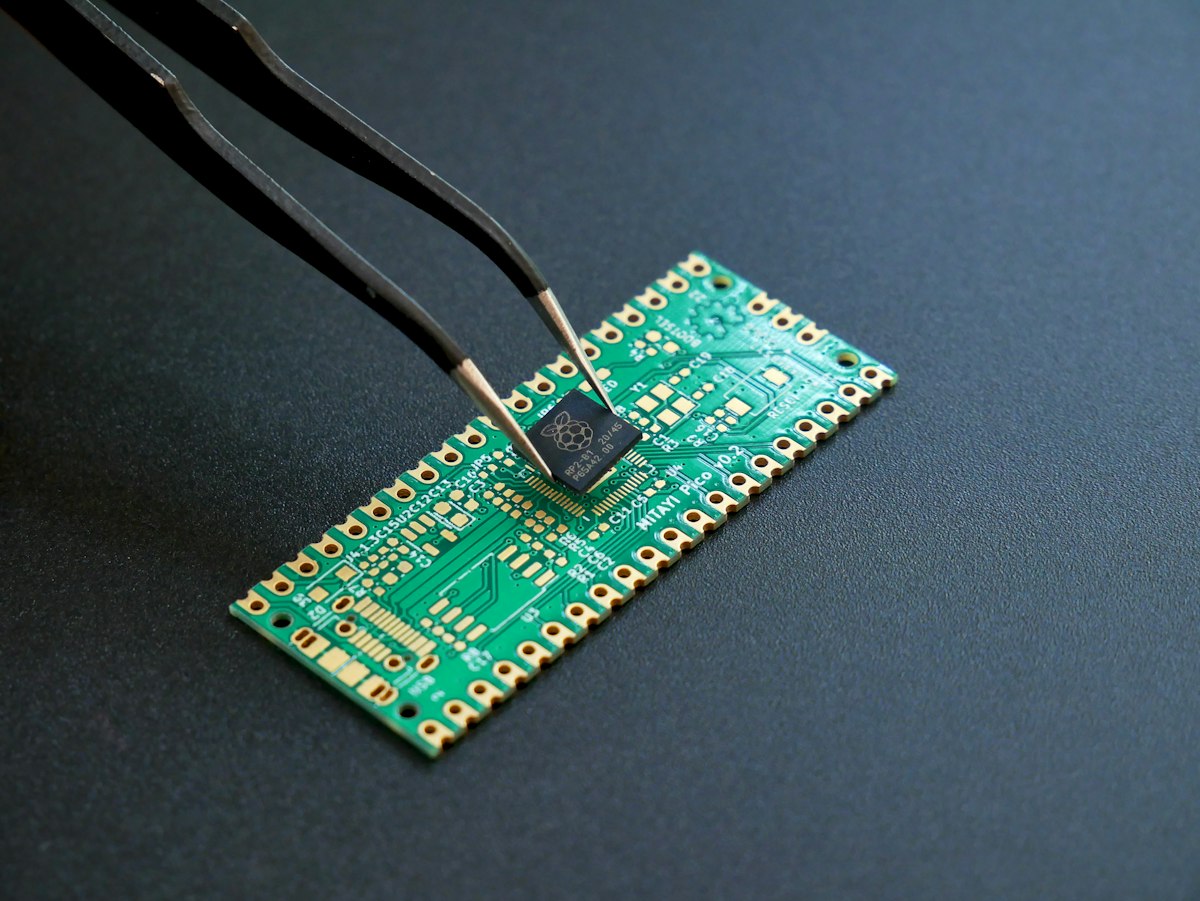 Precision placement of a microchip onto a printed circuit board