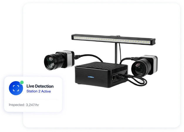 Intellyx Vision QC edge AI camera mounted on a production line